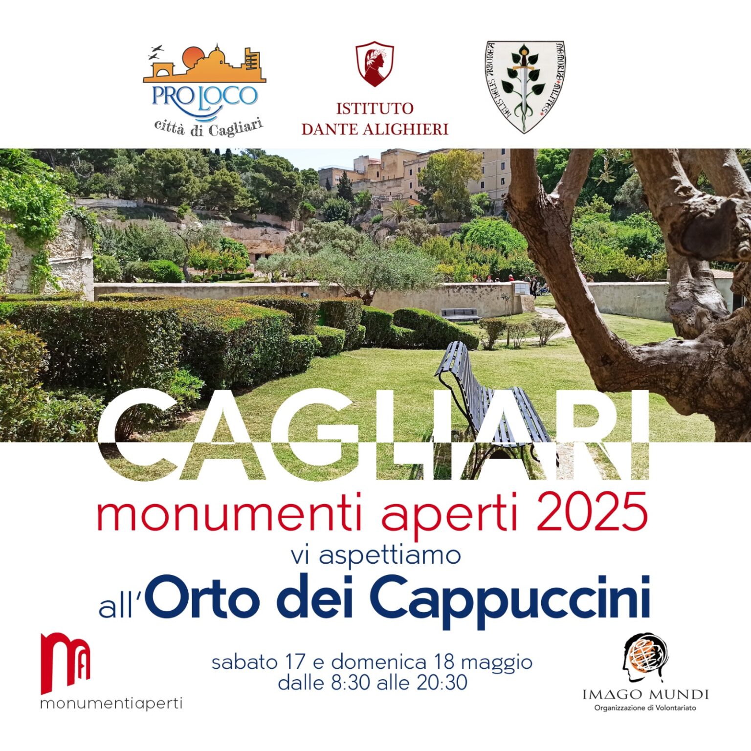 Locandina Monumenti aperti orto dei cappuccini Cagliari